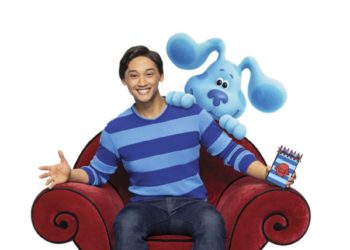 This undated image released by Nickelodeon shows Joshua Dela Cruz who stars in the reboot of the preschool TV show "Blue's Clues," called "Blue's Clues & You!" Nickelodeon is celebrating the 25th anniversary of its popular “Blue’s Clues” series by commissioning a movie featuring stars of the current reboot, “Blues Clues & You.” In the movie, Josh and Blue travel to New York City to audition for a Broadway show. (Nickelodeon via AP)