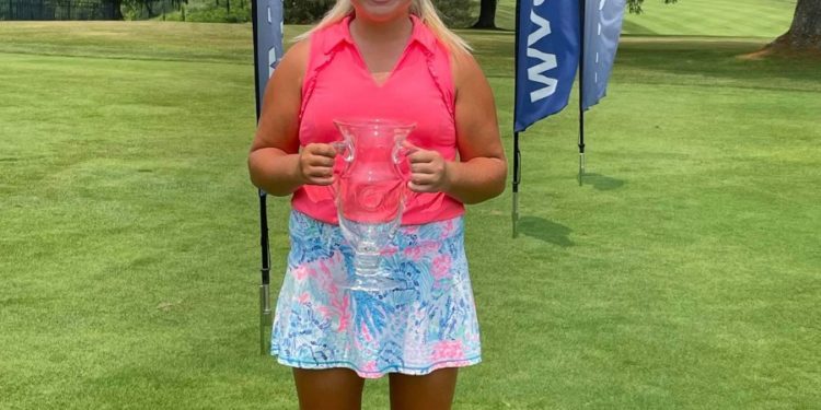 Wetside's Kerri-Anne Cook poses with the trophy after winning the 2021 West Virginia Girls Junior Amateur on Tuesday. (Photo courtesy of Kelly Cook)