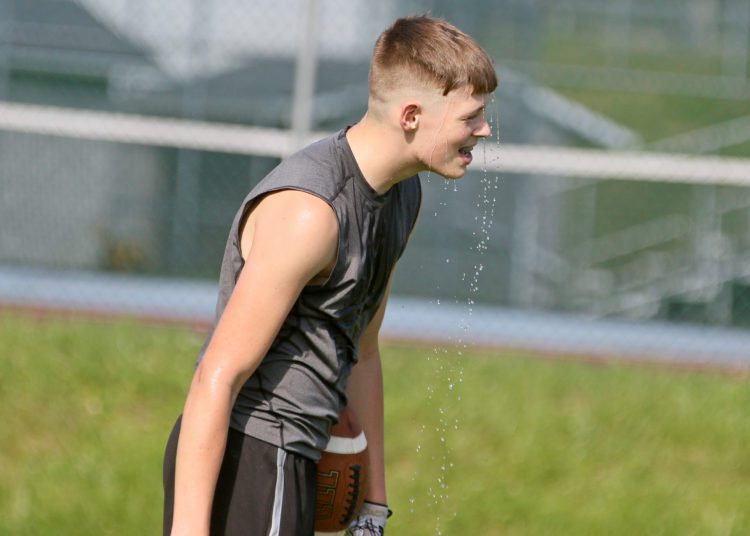 (Brad Davis/For LootPress) Westside football players work through drills during practice June 15 in Clear Fork.