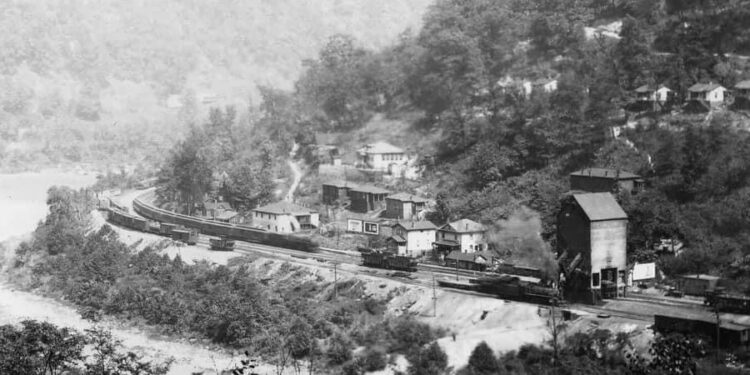 Overlooking the once-booming railroad town of Thurmond in Fayette County