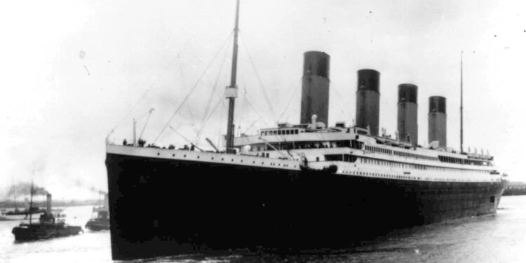 FILE - The Titanic leaves Southampton, England, on her maiden voyage, April 10, 1912. The U.S. government is trying to stop a planned expedition to recover items of historical interest from the sunken Titanic shipwreck, saying it any damage to the wreck or disturbing of human remains would breach federal law and an international agreement. (AP Photo, File)
