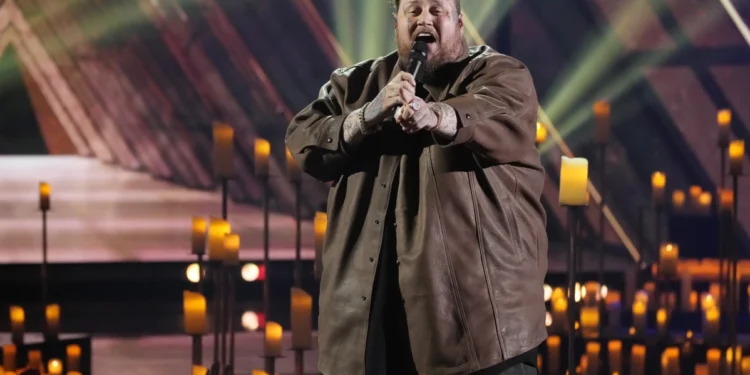 Jelly Roll performs during the iHeartRadio Music Awards, Monday, April 1, 2024, at the Dolby Theatre in Los Angeles. (AP Photo/Chris Pizzello)