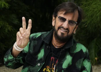 Ringo Starr poses for a portrait, Tuesday, Sept. 5, 2023, at the Sunset Marquis Hotel in West Hollywood, Calif., to promote his EP "Rewind Forward," out October 13. (AP Photo/Chris Pizzello)