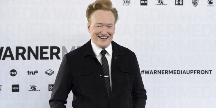 FILE - Conan O'Brien appears at the WarnerMedia Upfront in New York on May 15, 2019. (Photo by Evan Agostini/Invision/AP, File)