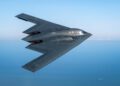 A United States Air Force B2 Spirit, currently deployed to RAF Fairford in Gloucestershire, flies above the English countryside near Dover.

For the first time, UK F-35 Lightning jets have been conducting integration flying training with the B-2 Spirit stealth bombers of the United States Air Force as part of their deployment to RAF Fairford in Gloucestershire, UK.

The USAF deployment of the B-2s from the Bomber Task Force Europe is long-planned. Whilst deployed to the UK the aircraft will conduct a series of training activities in Europe. During this deployment, RAF F-35B Lightning fighters are conducting sorties with the USAF B-2 bombers. Both are 5th generation aircraft and this is the first time that USAF B-2s have trained with non-US F-35s.

RAF Fairford routinely hosts deployments and exercises by US strategic aircraft.  These regular deployments reinforce the US Air Force Europe and the Royal Air Forces unique and complementary partnership and our collective contribution to NATO.

Imagery captured by a USAF Exchange Pilot.